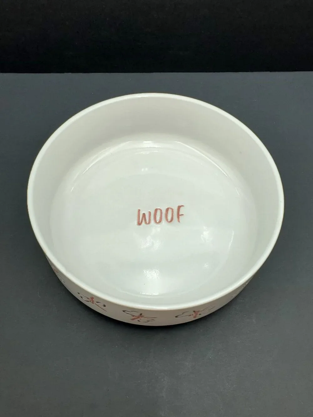 Prima Pet Dog Bowl Pet Bowl Dog Food & Water Dish Etched Woof and Bones